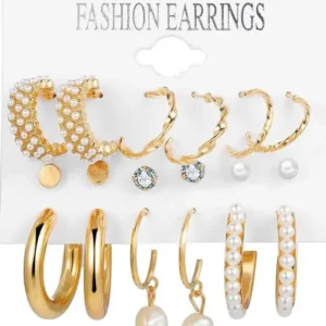 Vembley 9 Pair Trendy Combo Earring Set for Women