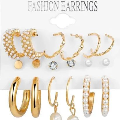 Vembley 9 Pair Trendy Combo Earring Set for Women
