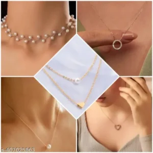 Shimmering Pearl Necklace Chain Set – Trendy & Elegant Style
