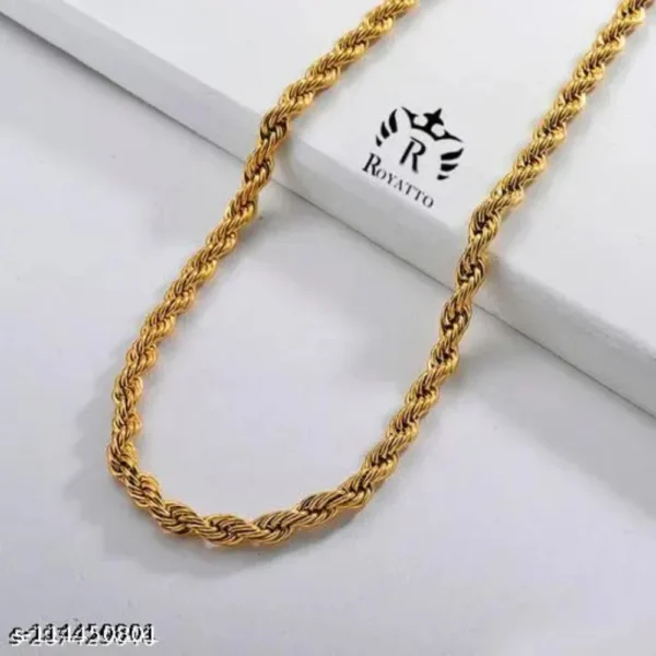 Gold Plated Rope Chain – Trendy Men’s Statement Piece