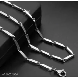 Classic Design Rice Chain Silver Stainless Steel for Men