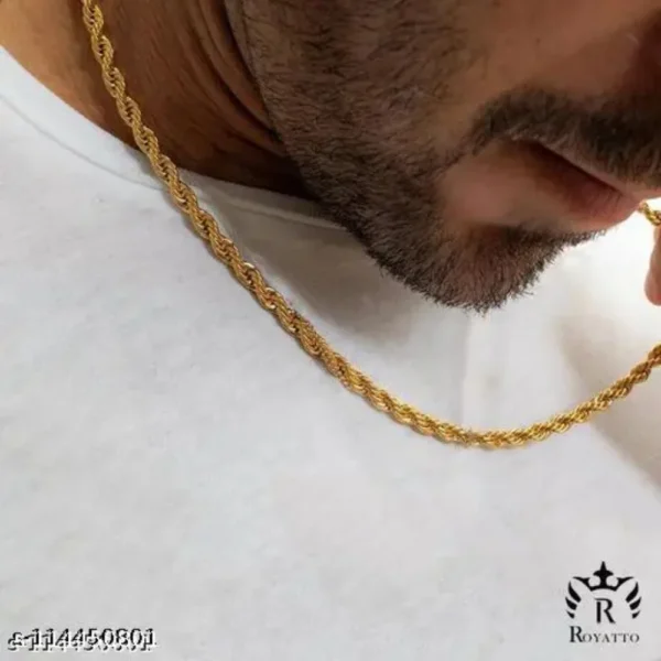 Gold Plated Rope Chain – Trendy Men’s Statement Piece