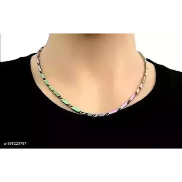 Rainbow Rice Chain Chawal Chain – Trendy Unisex Stainless Steel