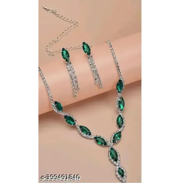 Silver Plated Jewellery Set with CZ Stones for Women