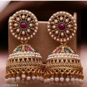 Antique Designer Oxidized Rajwadi Jhumka Earrings