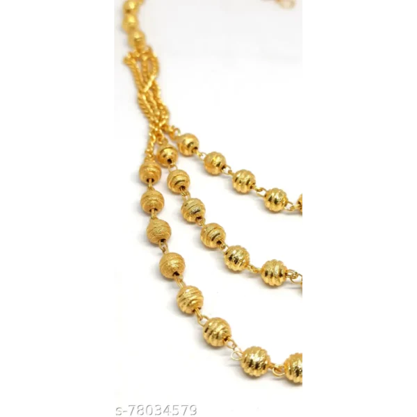 Famous 3 Layer 20 Inch Gold-Plated Brass Necklace – Stylish Pick