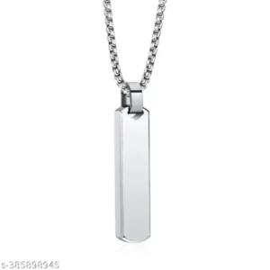 Stylish Silver Chain For Men – Bar Pendant Jewellery Gift