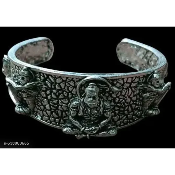 Powerful Hanuman Ji Kada – Silver Plated Spiritual Style