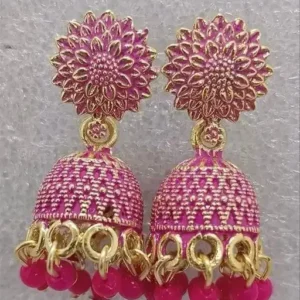 Graceful 12-Color Floral Jhumka Earrings Set