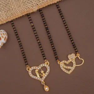 Set of 2 Fancy Traditional Gold Plated Mangalsutras for Women