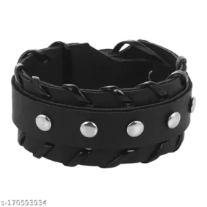 Stylish Leather Hand Bracelet – Cool Wrap Cuff for Men
