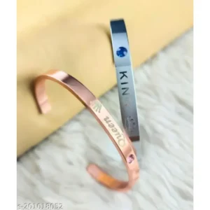 Golden & Silver Couple Kada Bracelet – Adjustable & Trendy