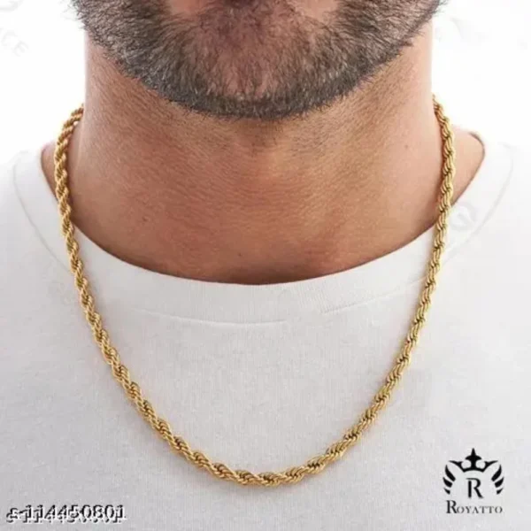 Gold Plated Rope Chain – Trendy Men’s Statement Piece