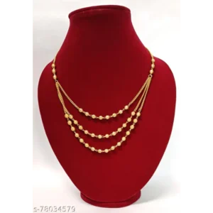 Famous 3 Layer 20 Inch Gold-Plated Brass Necklace – Stylish Pick