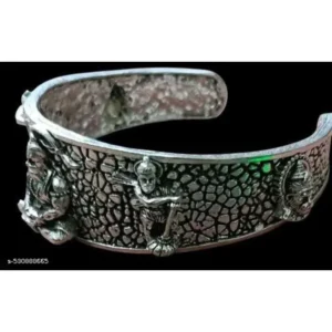 Powerful Hanuman Ji Kada – Silver Plated Spiritual Style