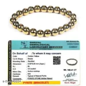 Golden Pyrite Stone Bracelet – Good Luck & Business Success