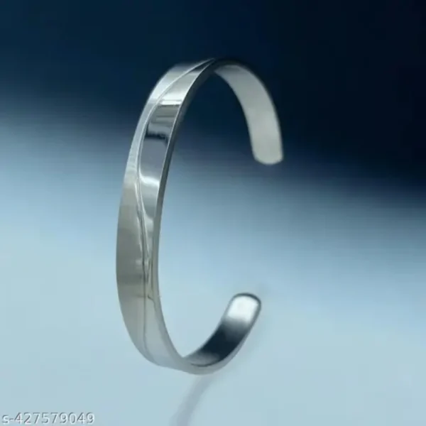 2-Tone Stainless Steel Cuff Bracelet – Stylish Unisex Kada
