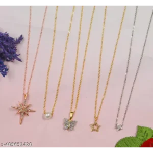 Shimmering Beautiful Piece of 5 Necklace Combo