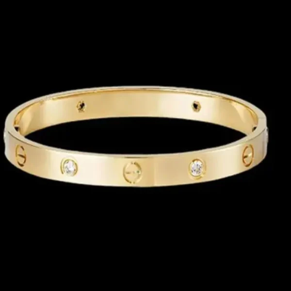 Golden Zircon Stone Kada Bracelet for Men & Women