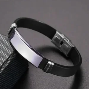 Custom Engraved Men's Bracelet Black Colour