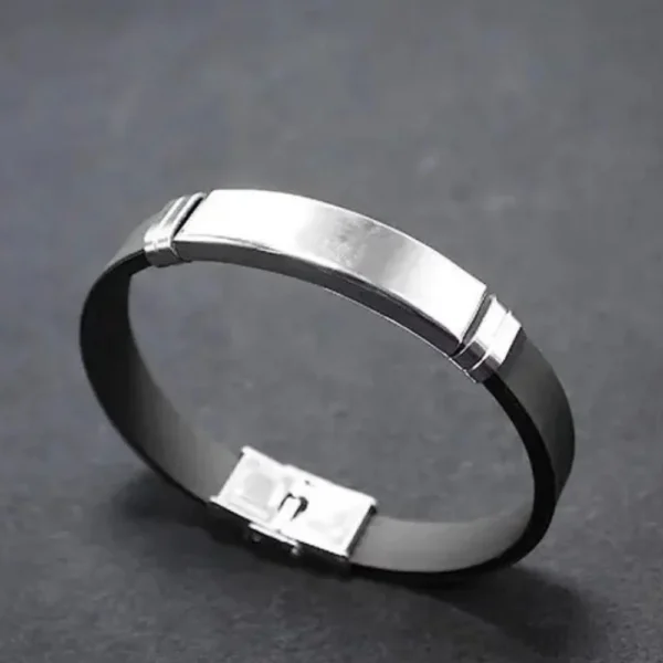 Custom Engraved Men's Bracelet Black Colour