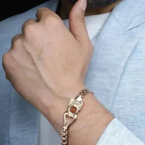 Golden Stylish Rudraksh Bracelet – Adjustable & Divine
