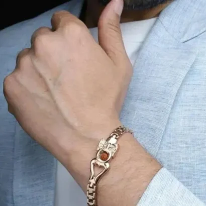 Golden Stylish Rudraksh Bracelet – Adjustable & Divine