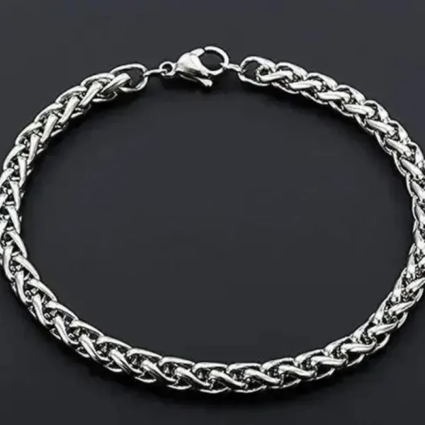 Classy Men Silver Plated Chain Bracelet – Bold & Stylish Link Chain