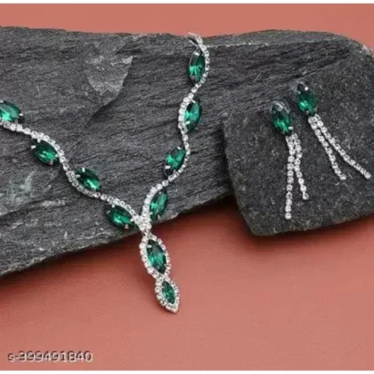 Silver Plated Jewellery Set with CZ Stones for Women