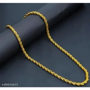 Premium Brass Gold Plated Fancy Chain for Men – Trendy Style