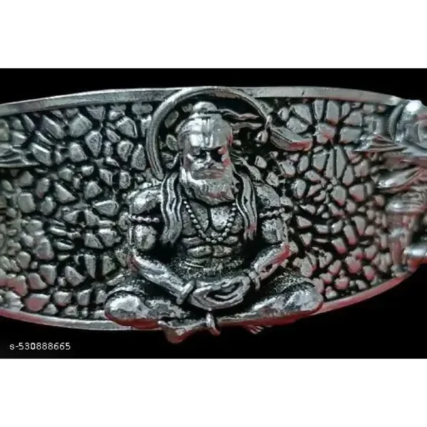 Powerful Hanuman Ji Kada – Silver Plated Spiritual Style