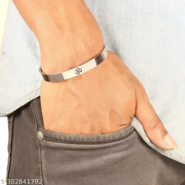 Exclusive Om Stainless Steel Bracelet for Men – Spiritual & Stylish