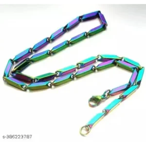 Rainbow Rice Chain Chawal Chain – Trendy Unisex Stainless Steel