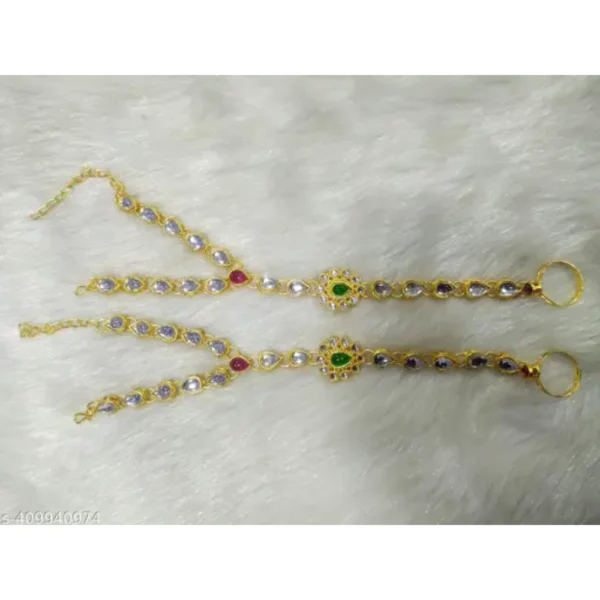 Elegant Gold Plated Hath Phool – Traditional & Adjustable