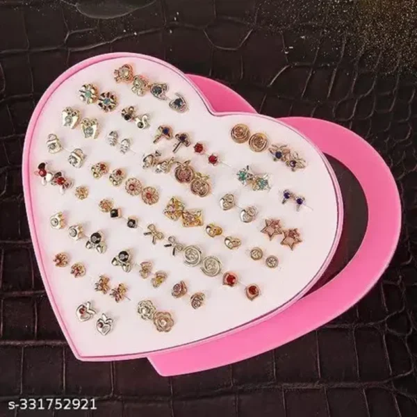 Beauty Princess 36 Pair Gold Plated Stud Tops – Multi Style Combo