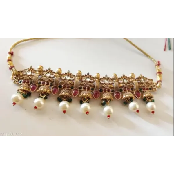 Woman Choker Set | Gold Plated Jewellery with Stones & Beads