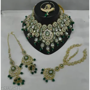 Enamel Kundan & Pearls Bridal Set – Royal Gold-Plated Choker