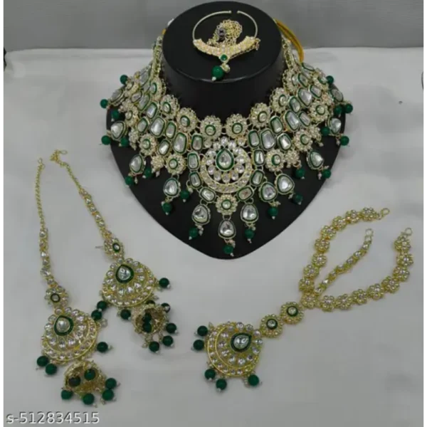 Enamel Kundan & Pearls Bridal Set – Royal Gold-Plated Choker