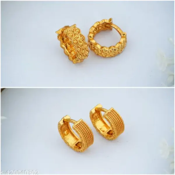 Combo of Beautiful Bali Stud Earrings – Gold Plated Set
