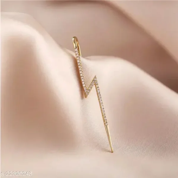 Attractive Gold Plated Studded Leaf Earcuff for Women