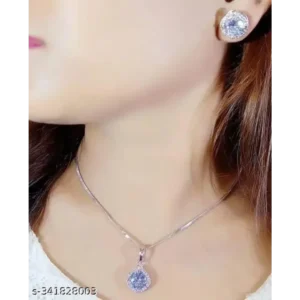 Elegant Silver Plated Pendant Chain for Women & Girls
