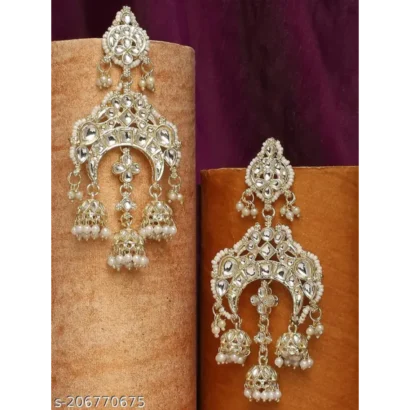 Exclusive Kundan Jhumka Pearl Earrings for Women
