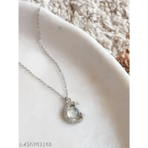Moonstone Moon & Star Pendant Necklace for Women – Dreamy Gift