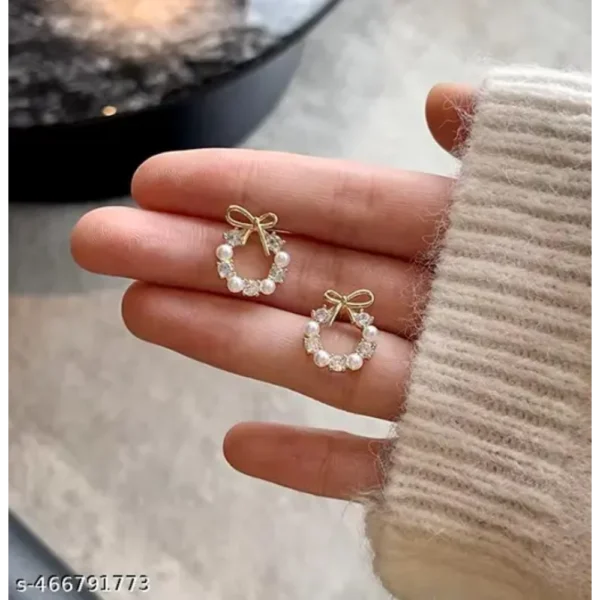 Light Weight Zircon Stud Earrings for Women and Girls – Combo of 2