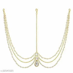 Designer Kundan Jhoomar Maangtikka – Bridal Gold Elegance