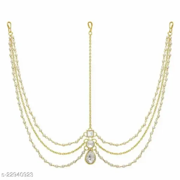 Designer Kundan Jhoomar Maangtikka – Bridal Gold Elegance