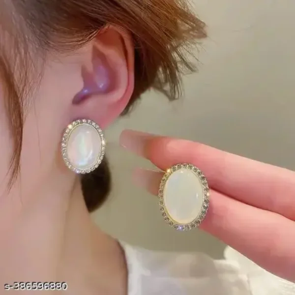 Trendy Korean Design Earrings for Girls & Women – Gold Plated Studs