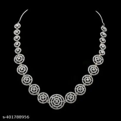 Elite Unique Silver Plated Necklace & Earrings Set