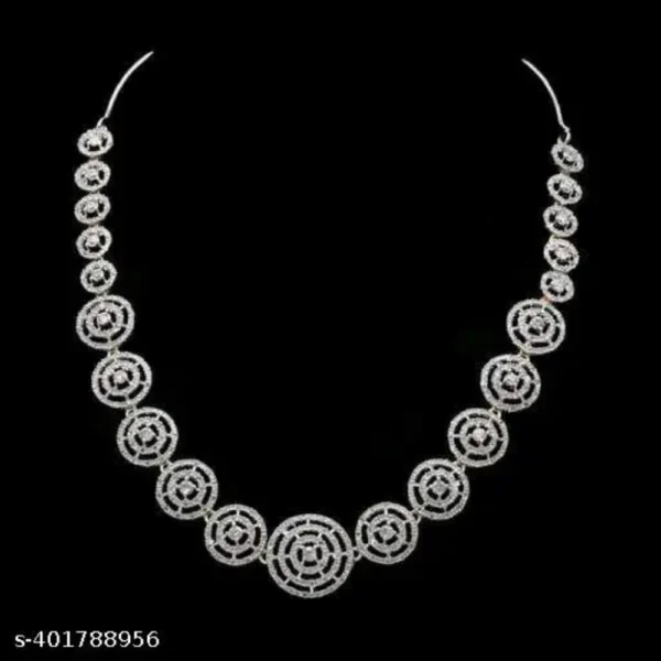 Elite Unique Silver Plated Necklace & Earrings Set