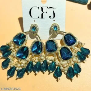 Premium Stylish Kundan Earrings with Gold Plating